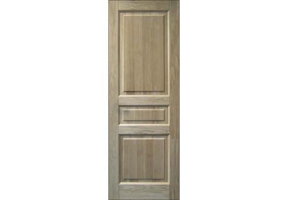 Дверь деревянная межкомнатная из массива бессучкового дуба, Классик, 3 филенки